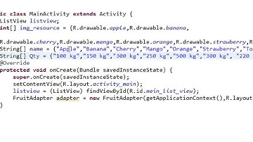 Android tutorial for beginners - 97 - ListView with Custom Layout