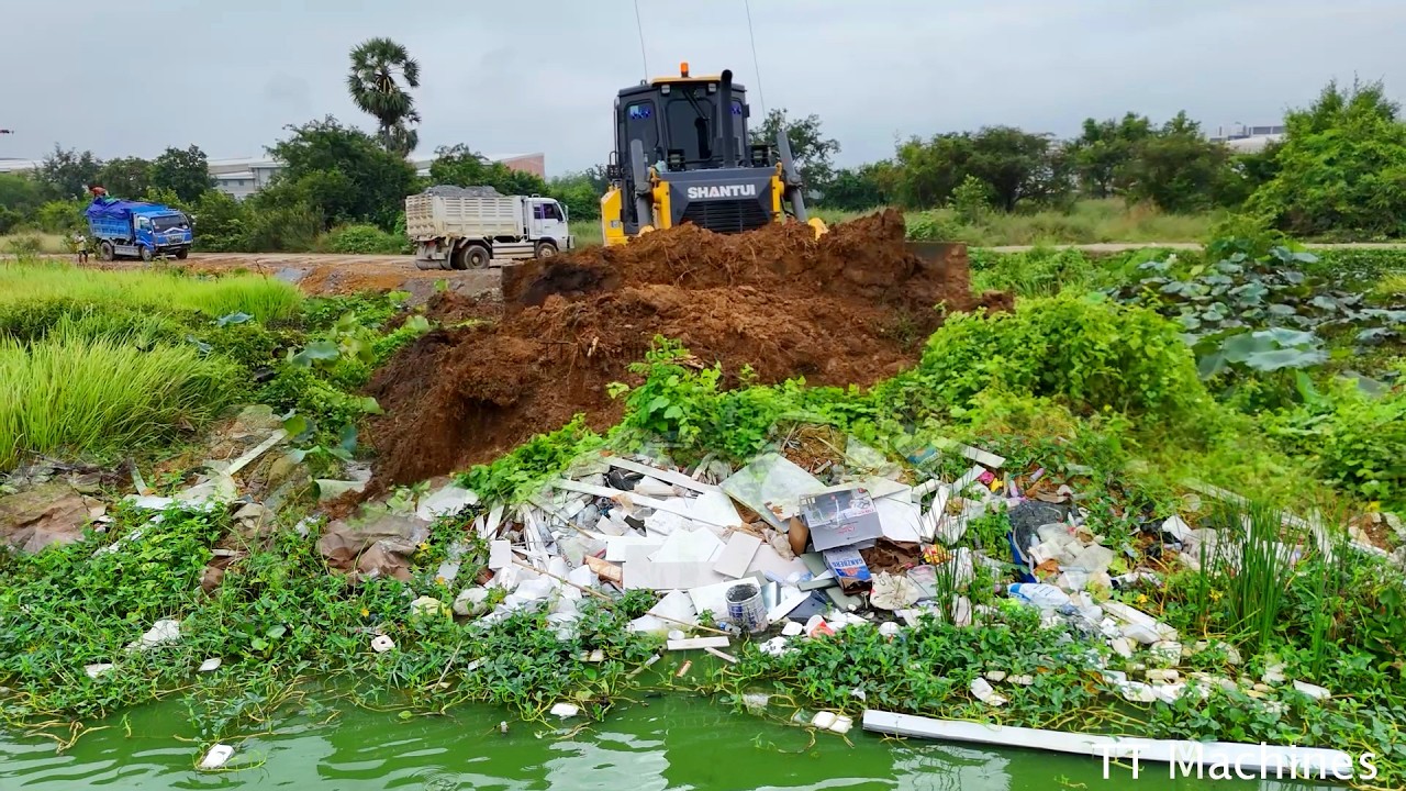 So Nicely Remove Grass Trash & Filling Huge Land By Stronger New Model CH17C3 Pro & Dump Trucks