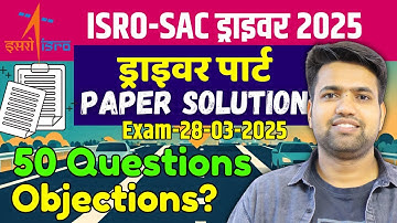 ISRO-SAC Driver Paper Solution (28-03-2025) | ISRO Driver Old Paper | DR Education Official #isro