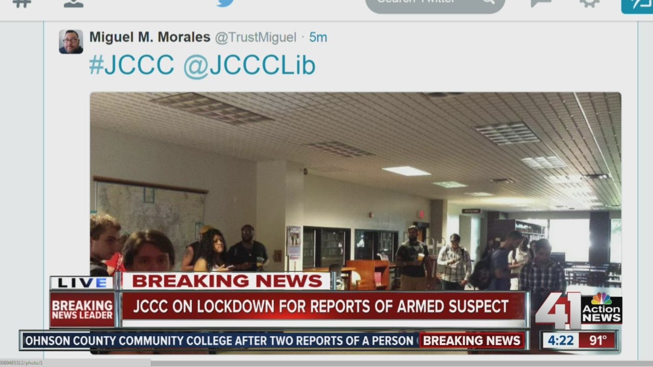 Part of JCCC campus on lockdown, students posting to social media YouTube