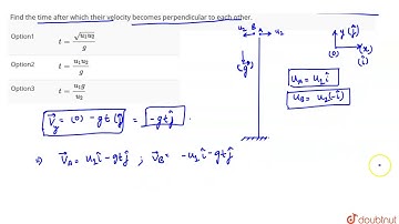 Two particles are projected with speeds `u_1` and `u_2` in mutually opposite directions