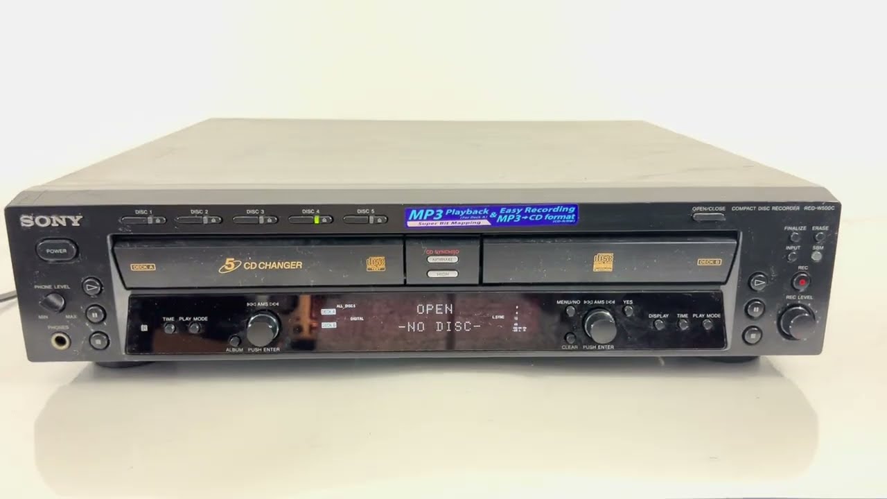 Sony RCD-W500C CD Compact Disc Changer and Recorder | For Parts