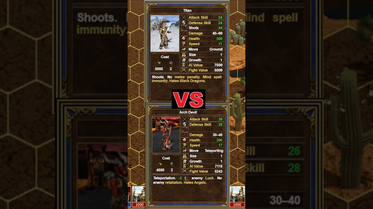 Heroes 3 Titan Vs Arch Devil #heroes3  #gaming #homm3 #hota
