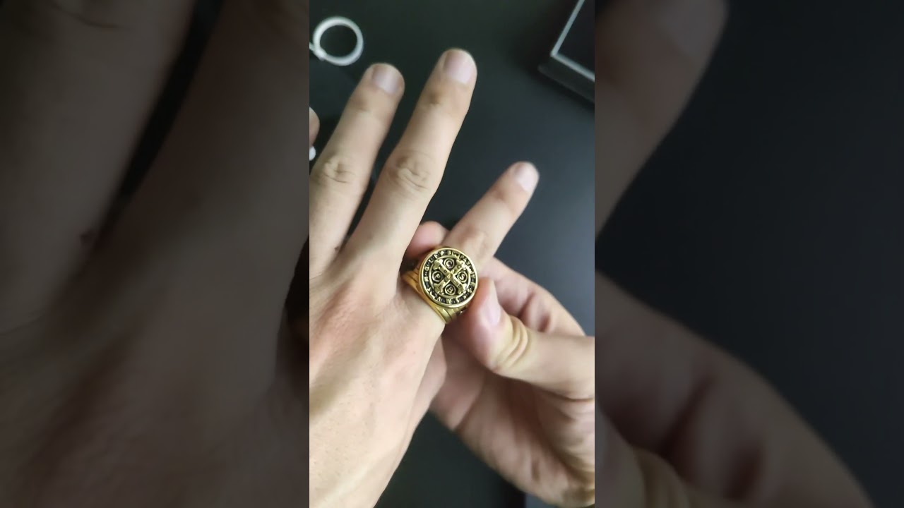 Vintage Gold Men’s Stainless Steel Rings Handmade Jewelry