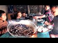 VILLAGE COOKING ||  Buff Fry curry with Rice || Nepali Village kitchen ||