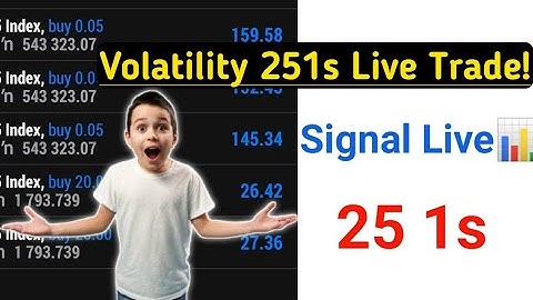 Volatility 25 1s live trade and signal for you guys