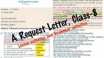 Class 8, Unit 1,A Request Letter, English