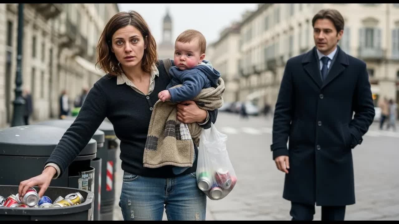 Madre povera raccoglie lattine per strada con il figlio — un miliardario la vede e cambia tutto