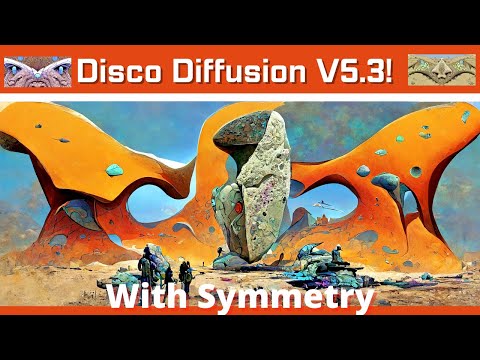The NEW Disco Diffusion V5.3 is Online (Brings Symmetry) - First Review, with Mœbius Prompts.