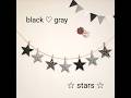 74 折り紙【バーンスター☆ガーランド】black gray barnstar garland モノトーン monotone