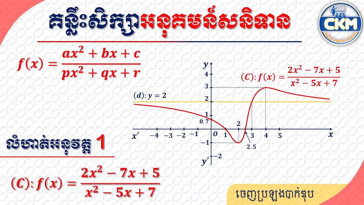 លំហាត់អនុគមន៍សនិទានដឺក្រេទី២លើដឺក្រេទី២(ចេញប្រឡងបាក់ឌុប)