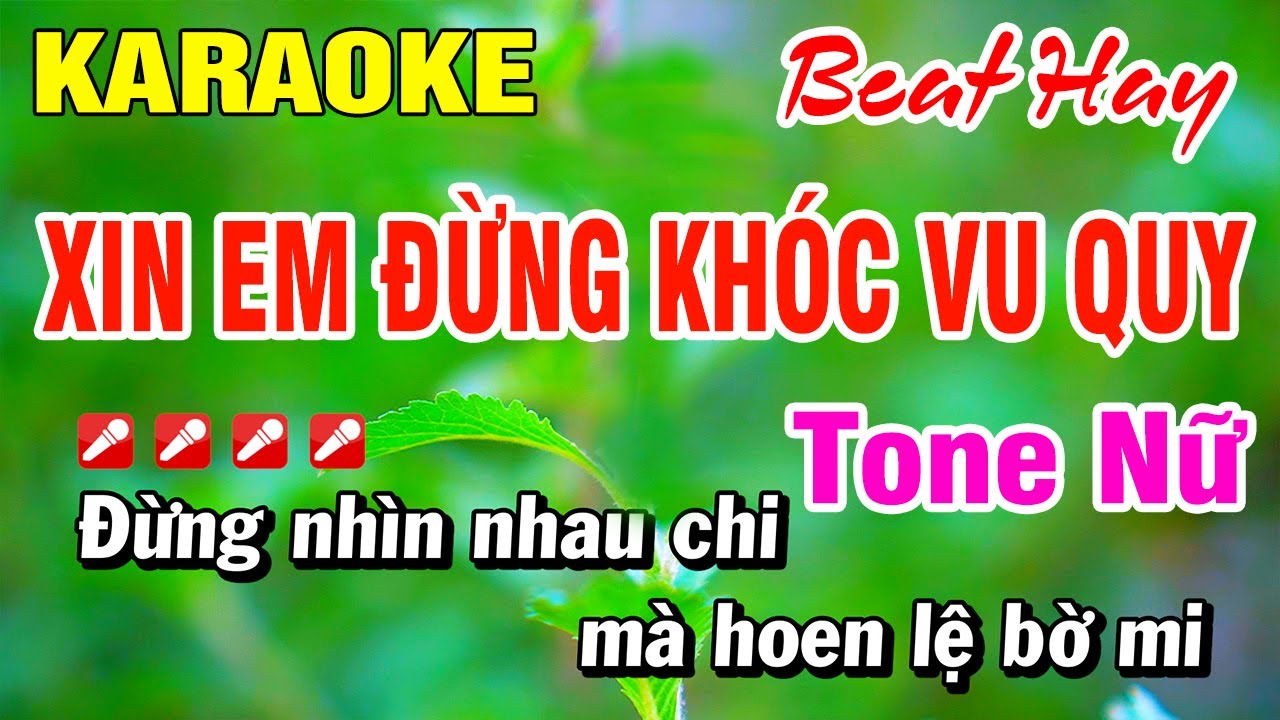 Karaoke Xin Em Đừng Khóc Vu Quy (Beat Hay) Tone Nữ Nhạc Sống | Hoài Phong Organ