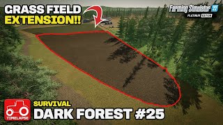 EXPANDING THE GRASS FIELD!! [Dark Forest Survival] FS22 Timelapse # 25