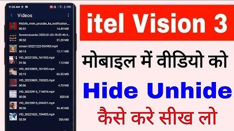 how to hide unhide video in itel vision 3 phone।itel vision 3 phone me video hide unhide kaise kare