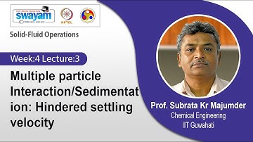 Lec 12:  Multiple particle Interaction/Sedimentation: Hindered settling velocity