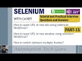 PART 11 | Selenium with C#.NET |Tutorial and Practical Interview Questions and Answers |Live Project
