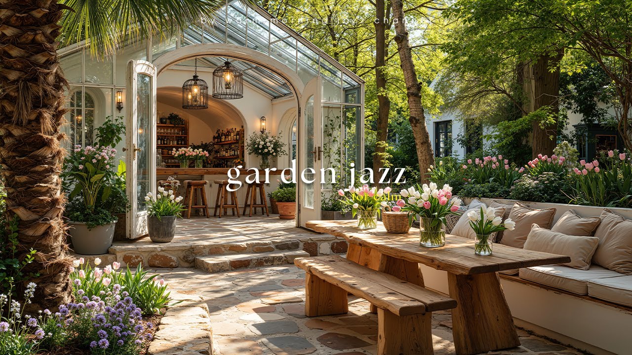 Уютная Садовая Утренняя Джазовая Атмосфера Для Глубокого Расслабления — Спокойная Джазовая Мелоди...
