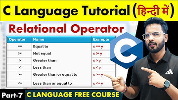 C Tutorial in Hindi | Operators In C | Relational Operators #clanguage
