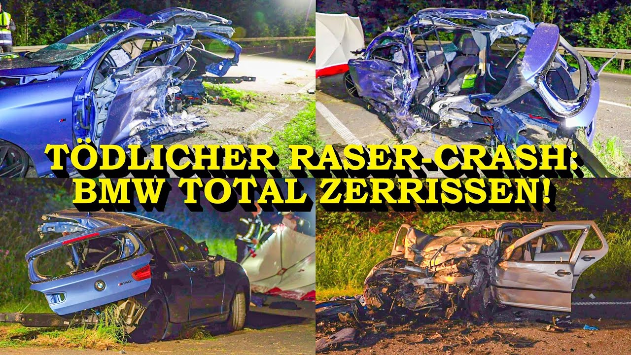 +++ TÖDLICHER RASERCRASH AUF BUNDESSTRASSE +++ BMW WIRD TOTAL ZERFETZT | FEUERWEHR & HUBSCHRAUBER