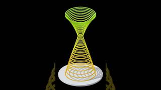 an hourglass, slowly turning, each ring turning as it lands #simulation #bouncingball