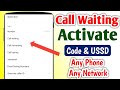 How to activate call waiting on android mobile | Call waiting ussd code