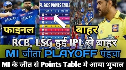 IPL 2023 Today Points Table । MI vs RCB After Match Points Table। MI Reached Playoff, RCB Out
