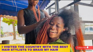 I left Ghana🇬🇭 to BRAID MY HAIR in Ivory Coast🇨🇮 | Their curling method will shock you!😳😳