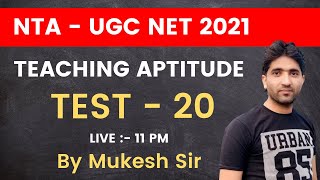 1100 Pm  Ugc Net 2021  Teaching Aptitude By Mukesh Sir   Test20
