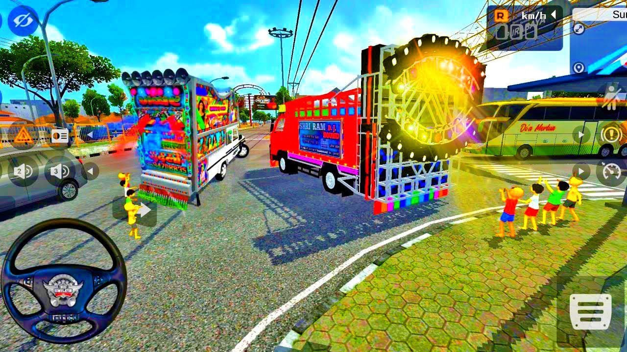 छोटे छोटे बच्चे डीजे को देखकर खुशी से झूमने लगे ! Dj dance party ! Dj pickup game ! Bussid game