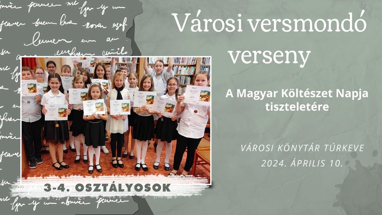 Városi versmondó verseny (3-4. osztályosok)