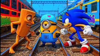 WHO RUNS FASTER?! Tung Tung Tung Sahur vs Minion vs Sonic 🏃💨 screenshot 3