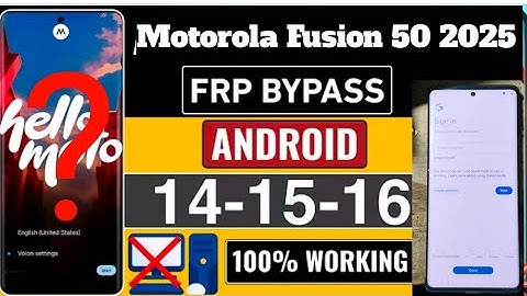 Motorola fusion 50 frp bypass android 14 | 15 || google account bypass 2026 tricks ?
