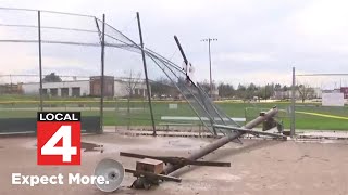 Severe storms rip through Ann Arbor, collapsing ice arena wall