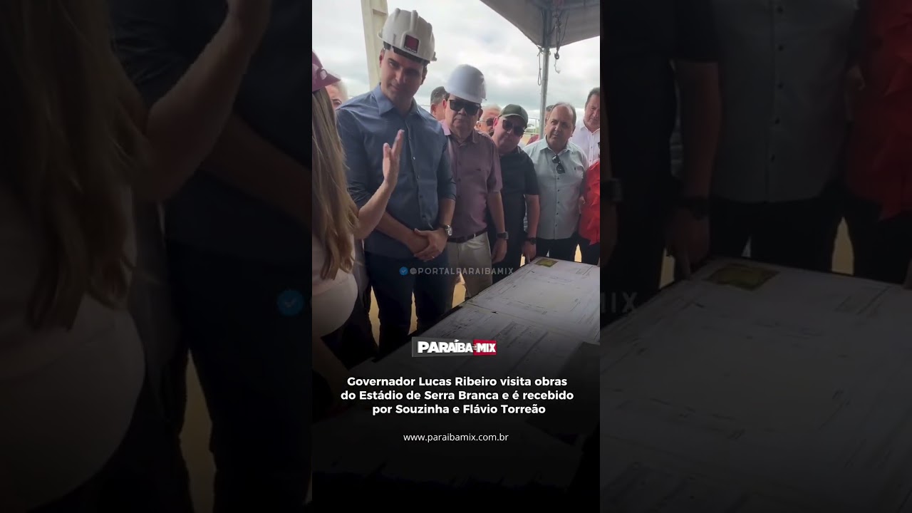 Gov Lucas Ribeiro visita obras do Estádio de Serra Branca e é recebido por Souzinha e Flávio Torreão