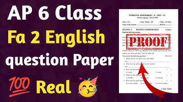 ap 6thclass fa2 English exam paper  2024|| 6thclass fa2 English exam paper 2024-25 💯realpaper🥳
