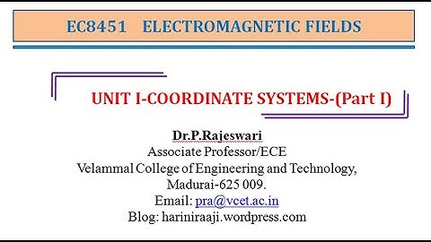 EC8451 - Cartesian Coordinate System