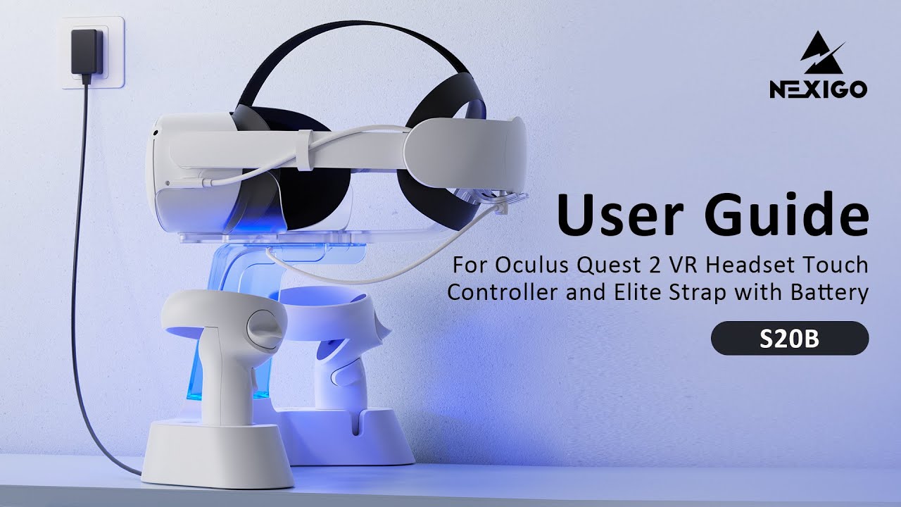 NexiGo Enhanced Charging Dock with LED Light for Quest 2, [Support