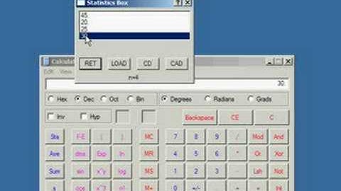 Statistics in Windows Calculator