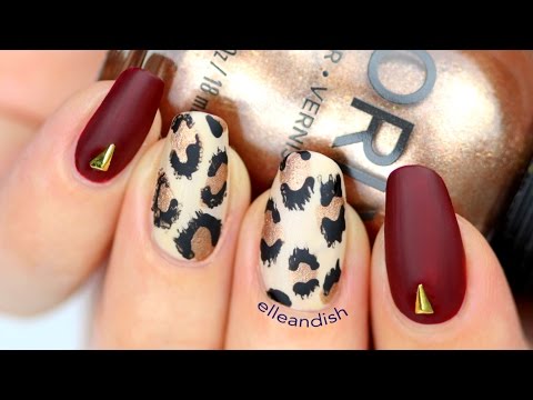Easy "Brushed" Leopard Print Nails with a Toothpick!