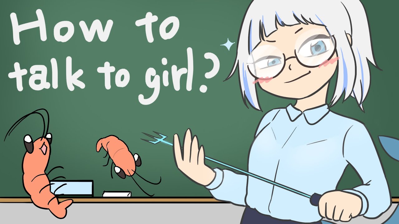 Shark Class : How to talking to girls? | hololive animation | Gawr gura