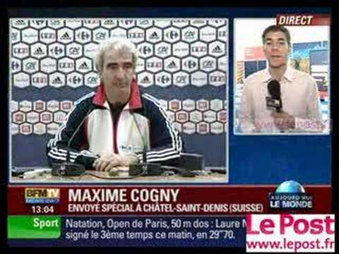 Tout a bascule pour l'equipe de France lorsqu'ils ont ete battus 0-2 par L'Italie lor de cette Euro 2008. La goutte qui a toute fois fait deborder la vase n'est pa la defaite de La France mais l'interview sur M6 et la demande en mariage a Estelle Denis de Raymond Domenech. Ce dernier est revenu sur sa declaration mais Estelle a prefere ne pas commenter sur cette affaire.