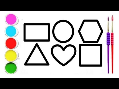 Easy Shapes Drawing,Painting And Colouring For Kids And Toddlers||How ...