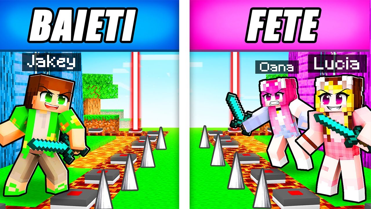 Baza Securizata de BAIETI *VS* Baza Securizata de FETE pe Minecraft!