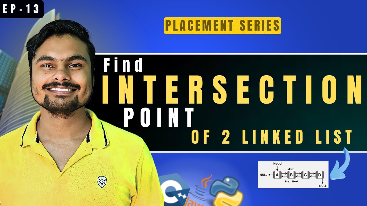 Find Intersection Point of two Linked List | 3 approaches - YouTube