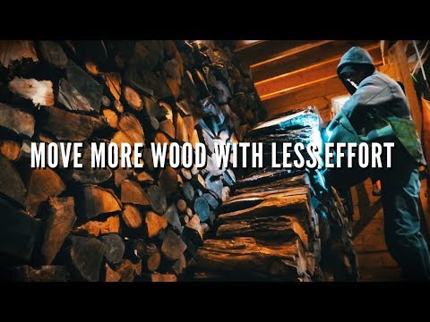 A new and easier way to get firewood from the piles into the house - WoodOx Sling