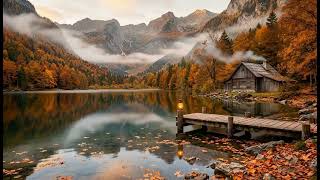 Autumn Mountain Lake Ambience 🍁 Relaxing Music & Gentle Water Sounds  2 Hours Deep Focus & Sleep screenshot 4