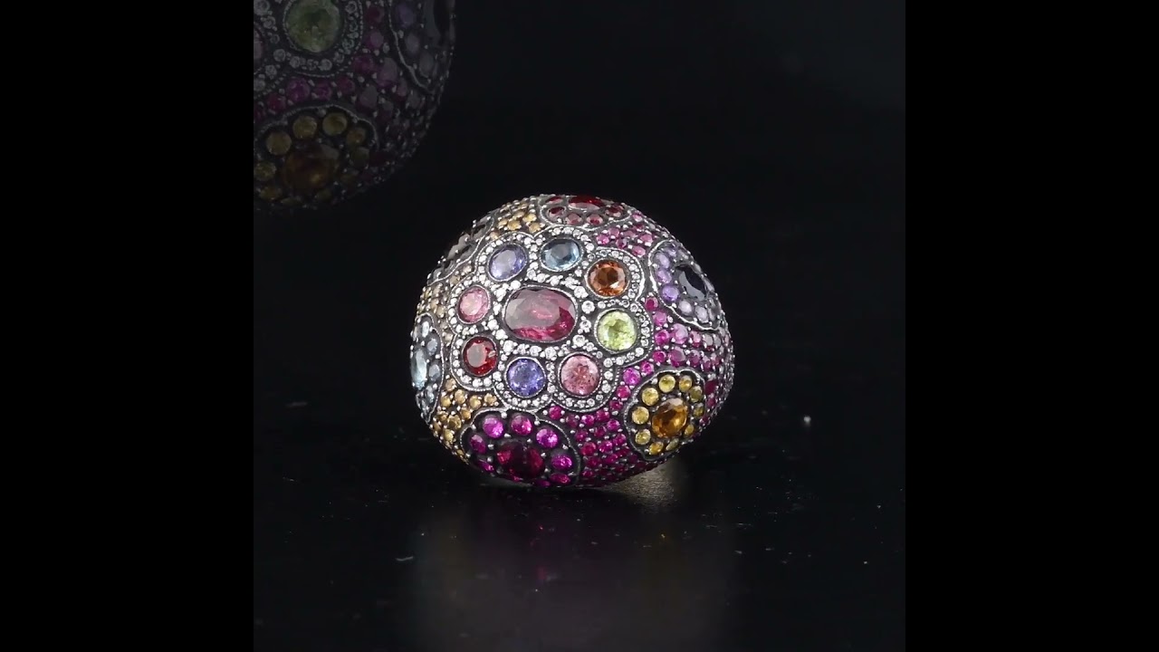 2.96 Karat Pırlanta Rhodolite Yüzük