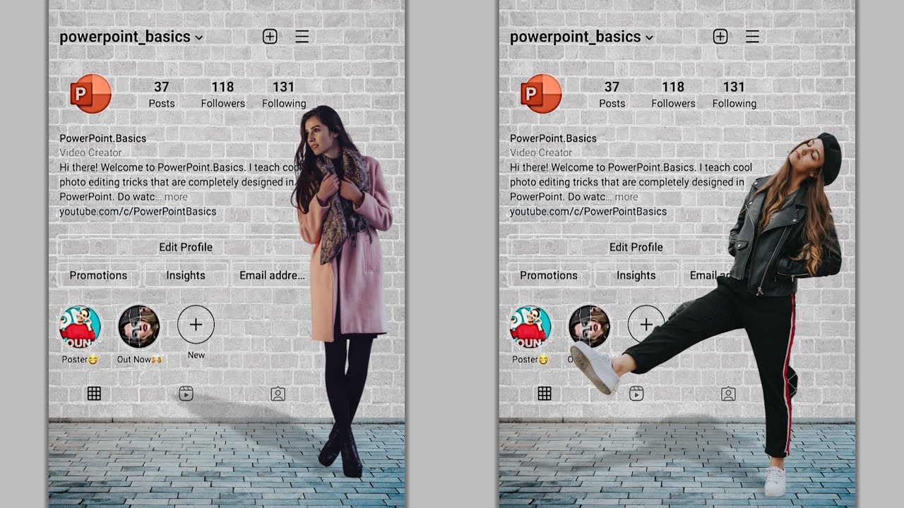 Instagram Profile Wall Photo Editing in PowerPoint | PowerPoint Tutorial