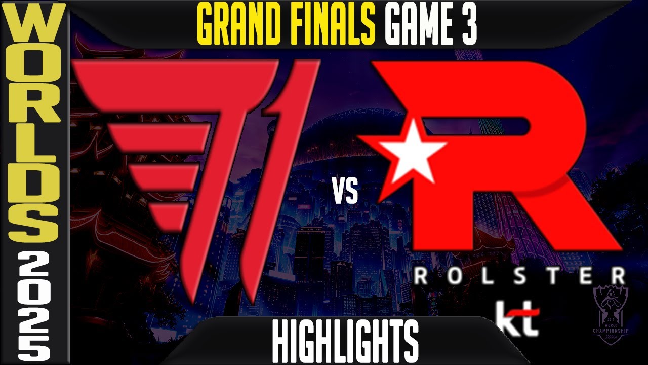 T1 vs KT Highlights Game 3 | GRAND FINAL Worlds 2025 | T1 vs KT Rolster G3