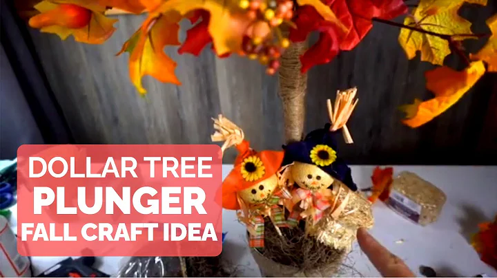 Easiest Ever Fall Dollar Tree Craft --Toilet Plunger Autumn Tree